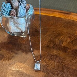 Lia Sophia Silver Necklace with Clear Gemstone